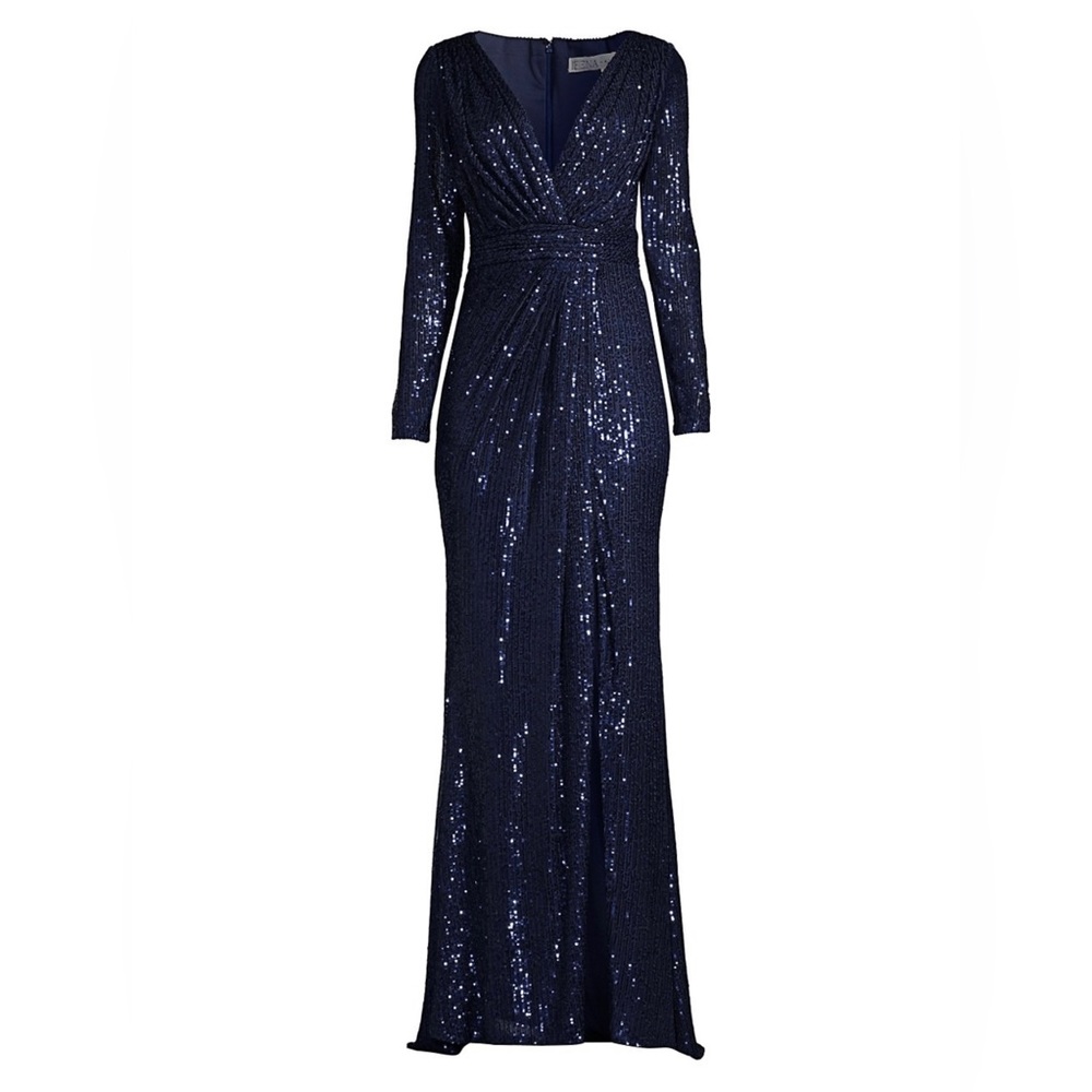 Mac Duggal sequined evening gown midnight size 16